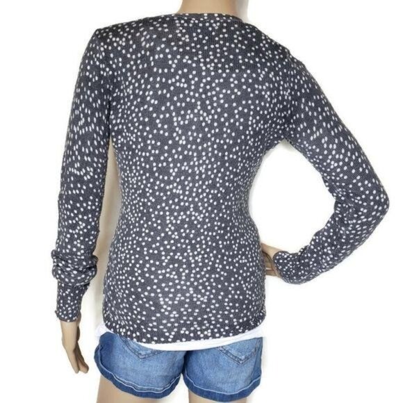 Old Navy XS Womens Black & White Polka Dot Cardigan Sweater warm fall casual - Picture 5 of 7